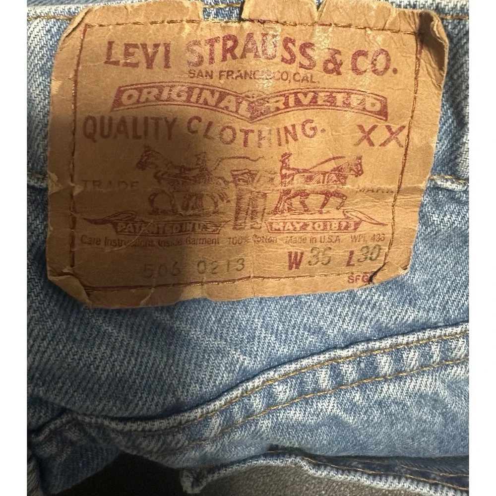 Vtg Levi's 506 0213 Men's Size 36x30 Straight Leg Red Tab Blue Denim Made in USA